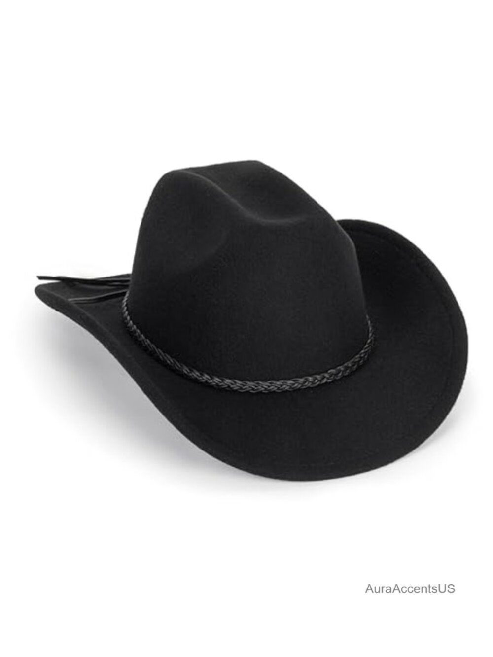 Classic Western Cowboy Hat Upturn Brim Felt Cowgirl Rodeo Hat & Belt